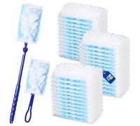 52 pezzi Kit ricariche per spolverino Swiffer, blu, per polvere e peli | Panni cattura polvere compatibili con manico Swiffer, testa girevole 360°, rimuovono sporco e allergeni