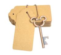 52 Pezzi Set Vintage di Apribottiglie a Forma di Scheletro con Carta e Catena per Festa, Matrimonio, Bomboniera, Portachiavi in Metallo, Accessorio per Compleanno, Regalo per Ospiti, Decorazione (Rame