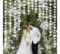 52 Piedi Ghirlanda di Carta Decorazione Cuori 5 Pezzi 4m Ghirlande di Carta Bianco Decorazioni da Appendere per Matrimoni San Valentino Compleanni Feste Decorazioni