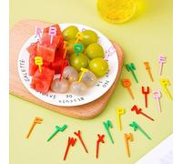52 Pz Lettera Bento Forchette da Frutta Stuzzicadenti Mini forchette Plettri per Finger Food Forchette da Frutta Riutilizzabili Frutta Cibo per Bambini Plettri per Torte per Lunch Box Party