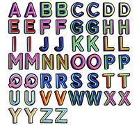 52 Pz Toppe Termoadesive Lettere di Ricamo Patch Applique Ferro Sulle Lettere Cucite Appliques Toppa Ricamata Adesivi Tessuto per Vestiti