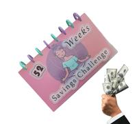 52 settimane di risparmio Challenge - Raccoglitore per sfide per risparmiare denaro | Libro per risparmiare denaro con buste | Libro per risparmiare denaro | Agenda flessibile per risparmiare denaro