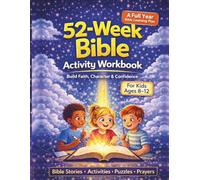 52-W ible Activity Workbook for Kids Ages 8-12: Fun Bible Lessons, Puzzles, Activities & Simple Prayers | Christian Workbook for Kids & Homeschool Learning