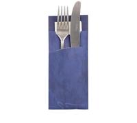 520 Buste Porta Posate 20 cm x 8,5 cm Blu con Bianco tovagliolo 33 x 33 cm 2 Lag. (85246)