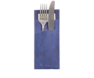 520 Buste Porta Posate 20 cm x 8,5 cm Blu con Bianco tovagliolo 33 x 33 cm 2 Lag. (85246)