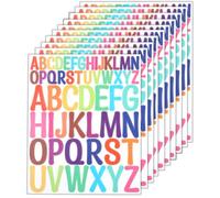 520 pezzi/10 fogli con lettere adesive grandi colori chiari, lettere adesive, resistenti alle intemperie, grandi adesivi con lettere ABC, 2,5-5 cm, per la decorazione di sacchetti della scuola