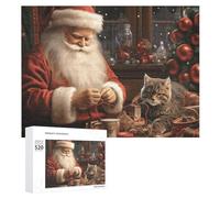 520 pezzi puzzle per adulti fresco Natale Babbo Natale cucito albero gatto puzzle grande gioco decompressione tempo libero intrattenimento puzzle in legno relax giocattoli sensoriali decorazione