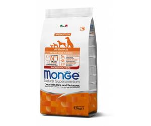 52768 MONGE ALL BREEDS PUPPY & JUNIOR MONOPROTEIN ANATRA CON RISO E PATATE KG.2,