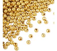529 perline rotonde in metallo Sapcer da 4 mm, dorate e lisce per collane, bracciali e creazione di gioielli