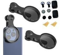 52mm Clip-On Cpl Phone Camera Lens Filter Kit, Allalonga Polarizer Filter for iPhone, Circular Polarizer Polarizing Filter Compatible with Most Cell Phones (2sets)