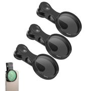 52mm Clip-On Cpl Phone Camera Lens Filter Kit, Circular Polarizer Polarizing Filter Compatible with Most Cell Phones, Allalonga Polarizer Filter for iPhone (3 Pcs)