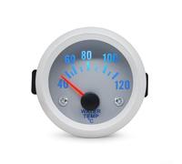 52mm LED Auto Instrument Argento 12V Turbo per vuoto 52mm LED (temperatura | Luce LED blu chiara, leggibile di giorno/notte, per il monitoraggio turbo e sottovuoto nell'abitacolo