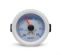 52mm LED Auto Instrument Argento 12V Turbo per vuoto 52mm LED (Turbo Gauge | Luce LED blu chiara, leggibile di giorno/notte, per il monitoraggio turbo e sottovuoto nell'abitacolo