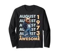 52nd Birthday Bear Legends August 1973 52 Years Old For Mens Maglia a Manica