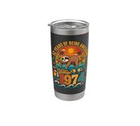 52nd Birthday Retro Sloth Tropical Vintage 1974 52 Years Old Bicchiere termico in acciaio inox doppia parete