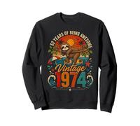 52nd Birthday Retro Sloth Tropical Vintage 1974 52 Years Old Felpa