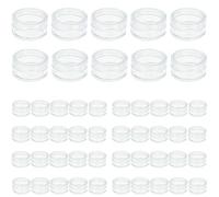 52pcs 5g/ml Trasparente Contenitori da Viaggio per Cosmetici Organizer,Scatola Plastica Barattoli per Creme e Polvere, Perline,Nail Art