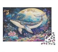 52x38cm/1000pcs Puzzle Impossibili Bellissimo mare Balena che si tuffa nella luna Decorazione Per La Casa. Rilassamento E Intelligence Per Adulti