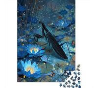 52x38cm/1000pcs Puzzle Impossibili Black Predatory Mante religiosa, Water Lily Decorazione Per La Casa. Rilassamento E Intelligence Per Adulti