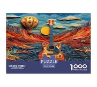52x38cm/1000pcs Puzzle Impossibili Chitarra, acqua blu e montagne rosse, mongolfiera Decorazione Per La Casa. Rilassamento E Intelligence Per Adulti