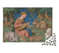 52x38cm/1000pcs Puzzle Impossibili Dipinto della fine del XV secolo Boy with Harp And Animali selvatici Decorazione Per La Casa. Rilassamento E Intelligence Per Adulti