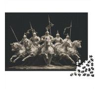 52x38cm/1000pcs Puzzle Impossibili Il cavaliere d'argento con lancia e scudo Decorazione Per La Casa. Rilassamento E Intelligence Per Adulti