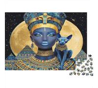 52x38cm/1000pcs Puzzle Impossibili Luna piena e piramidi Regina egizia, gatto Sphinx Decorazione Per La Casa. Rilassamento E Intelligence Per Adulti