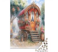 52x38cm/1000pcs Puzzle Impossibili Stile di giardino romantico Caravan vintage Decorazione Per La Casa. Rilassamento E Intelligence Per Adulti