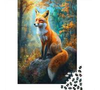 52x38cm/1000pcs Puzzle Impossibili Stile di pittura digitale Fox nella foresta Decorazione Per La Casa. Rilassamento E Intelligence Per Adulti