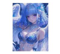 52x38cm/1000pcs Puzzle Per Adolescenti Blue-Haired Angel with Win Puzzle: Giochi Rilassanti, Divertenti E Spiritosi, Regali Unici Per Compleanni E Natale 52x38cm/1000pcs