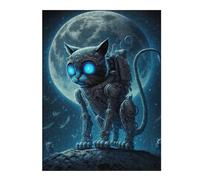 52x38cm/1000pcs Puzzle Per Adolescenti Steampunk Cat Moon Puzzle Per Adulti Gioco Rompicapo Regali Per Donne Regali Unici Per Compleanno E Natale 52x38cm/1000pcs
