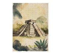 52x38cm/1000pcs Puzzle Per Adulti Chichen Itza Watercolor Puzzle Per Adolescenti Gioco Pratico Migliora La Memoria Interazione Genitore-figlio 52x38cm/1000pcs