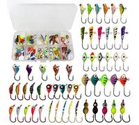 53 Pezzi Ganci da Pesca sul Ghiaccio Bagliore al Buio Jig Set Ganci Spinati con