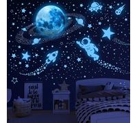 531 pezzi/set Adesivi da parete a forma di stelle e pianeti che brillano al buio, compatibili con decorazioni di astronauti, razzi, astronavi e alieni della galassia, adesivi luminosi per il sistema s