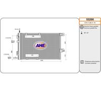 53200 AHE Condensatore, Climatizzatore per OPEL,VAUXHALL