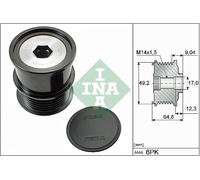 535 0284 10 INA Dispositivo ruota libera alternatore per FORD,FORD AUSTRALIA