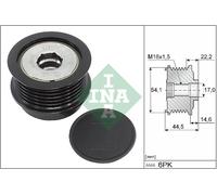 535 0352 10 INA Dispositivo ruota libera alternatore per FORD