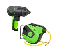 53608 AVVITATORE PNEUMATICO DA 1/2" 1200NM + 53882 AVVOLGITUBO ARIA DA 11M - VER