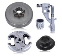 537291702 Tamburo frizione pignone + 544180104 Gruppo olio adatto for motosega 455 460 461 con cuscinetto ad aghi for ingranaggio a vite senza fine