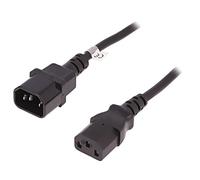 53897 Cavo 3x0,75mm² IEC C13 femmina,IEC C14 maschio 1,8m 10A QOLTEC