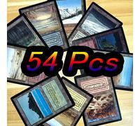 54 carte proxy del gioco Magic: The Gathering, tra cui terre duali, terre "fetch" e terre "shock" con nucleo nero Carta tessile