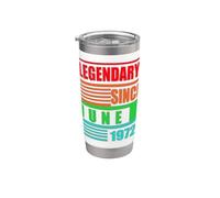 54° compleanno leggendario dal giugno 1972 frase di compleanno Bicchiere termico in acciaio inox doppia parete