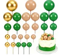 54 confezioni di palline rotonde decorative per torte, dimensioni miste, decorazioni per torte fai da te, decorazioni per torte, oro, verde, marrone