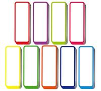 54 Etichette Cancellabili a Secco, Targhetta con Nome Riutilizzabile in 9 Colori, Strisce di Etichette Flessibili per Armadietto per Lavagna, Scaffale per Frigorifero, Cassetta degli Attrezzi in Aula