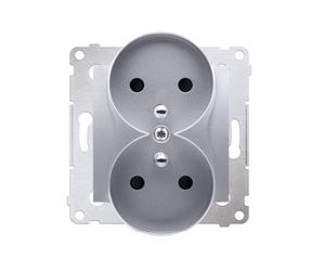 54 MODULO ARGENTO OPACO PRESA 2X Z/U CON PREMIUM 54 DGZ2MZ.01/43