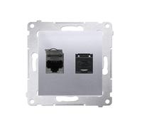 54 MODULO ARGENTO OPACO PRESA COMPUTER 2X PREMIUM 54 D62.01/43