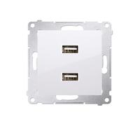 54 MODULO BIANCO CARICABATTERIE 2X USB TIPO A DC2USB.01/11