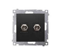 54 MODULO NERO OPACO PRESA 2X TV TIPO F PREMIUM 54 DASF2.01/49