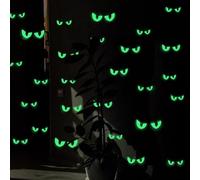 54 paia di adesivi da parete che si illuminano al buio con occhi malvagi che fanno capolino per migliorare le decorazioni spettrali di Halloween (verde)