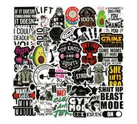 54 pezzi Adesivi fitness con il sollevamento pesi, adesivi carini con cartoni animati e disegni, adesivi in vinile impermeabili, adatti per borracce, computer portatile, telefono, skateboard, chitarra